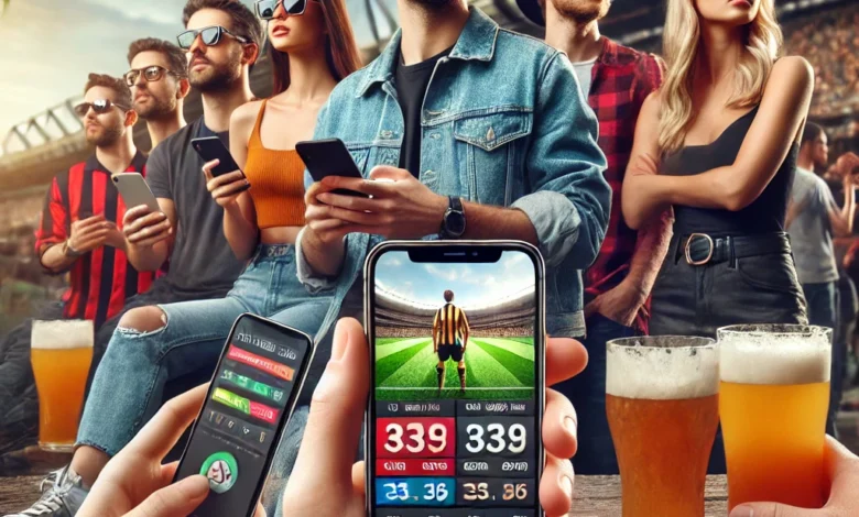 Australian sports fans engaged in watching and betting at a local even