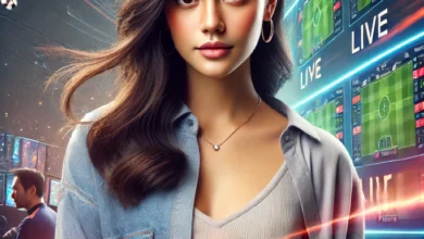 Attractive young Indonesian woman in a polished casino setting, confidently representing the key distinctions between Handicap and Moneyline betting in Indonesia, with high-quality detail