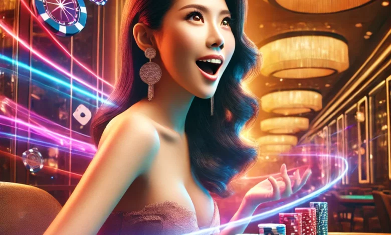 Sophisticated Singaporean woman enjoying a refined casino experience.